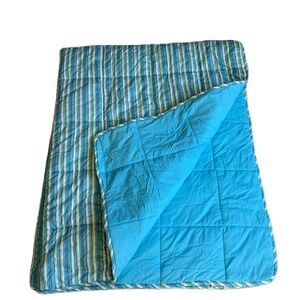 Seventeen reversible twin comforter blue green stripe